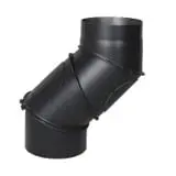 Колено Bertrams 90 градусов из чёрной стали 4 сегмента с ревизией