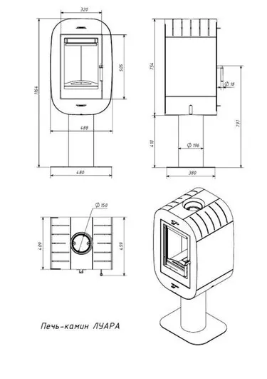 Печь-камин ЛУАРА Мета-Бел