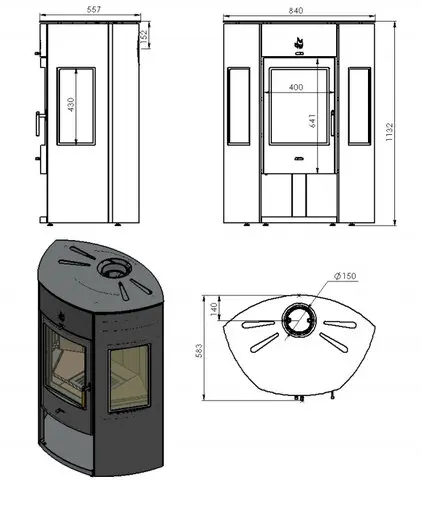Печь-камин ЕНИСЕЙ-2 Мета-Бел