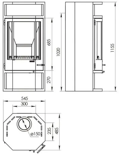 Печь-камин РЕЙН Мета-Бел