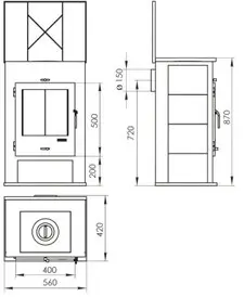 Печь-камин ОХТА Мета-Бел