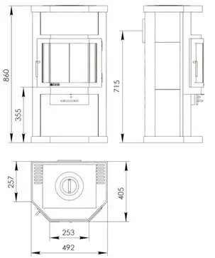 Печь-камин ОКА с плитой Мета-Бел