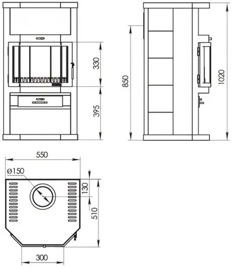Печь-камин АНГАРА Мета-Бел