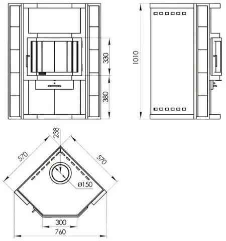 Печь-камин АМУР Мета-Бел