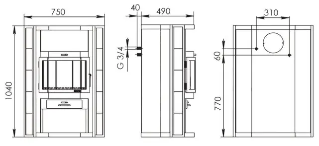 Печь-камин ПЕЧОРА-АКВА Мета-Бел