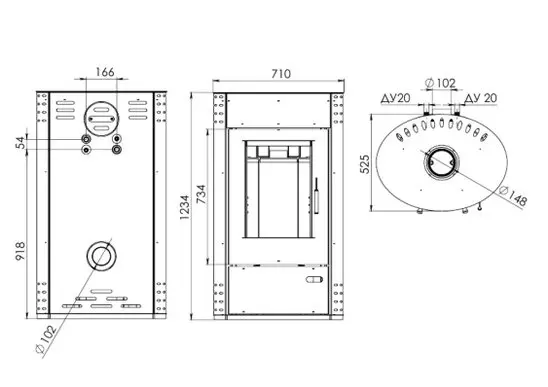 Печь-камин ДУНАЙ-АКВА Мета-Бел